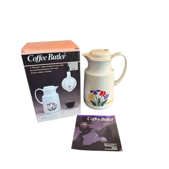 Thermos 32 OZ Carafe Coffee Butler VTG In Box West Germany Nina Floral #490G - Picture 1 of 15